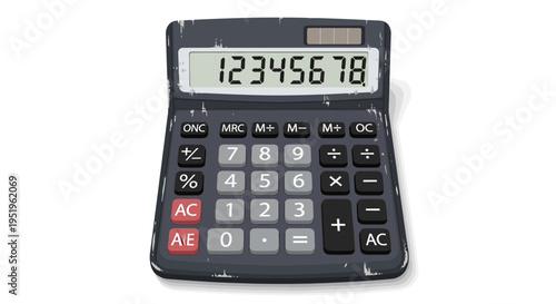 Old Calculator with Digital Display - Finance and Accounting Tool