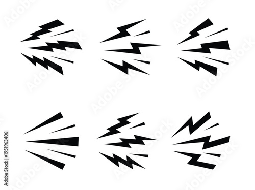 Abstract vector graphic illustrations of speed lines and energy bursts, suitable for action and dynamic design elements, Energy Burst, Graphic Resource, Abstract Art