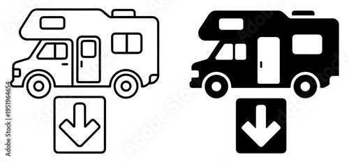 rv dump station vector icon design