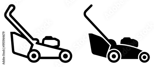 lawn mower icon garden grass cutting tool