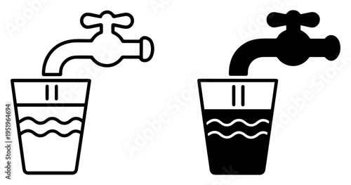 drinking water faucet icon transparent vector