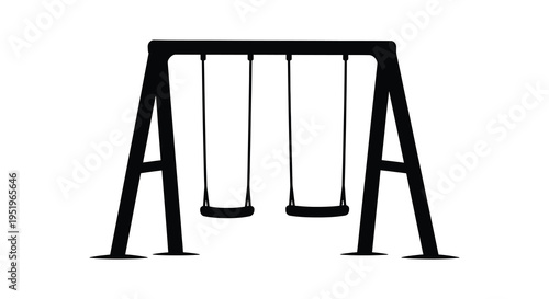 A simple illustration of a double swing set against a white background