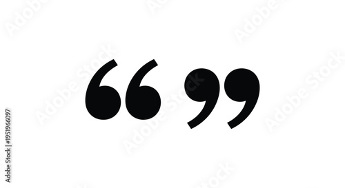 A pair of quotation marks on a white background