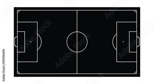 Soccer field diagram with boundaries and goals