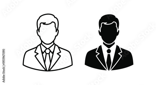 Contrasting business portraits of two suited men in black and white
