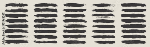 Long grunge brush strokes, lines, ink smudges, hand-drawn scribble shapes. Handmade sketchy marks acrylic stains, charcoal streaks. Paint textures, brush effect. Marker underline. Vector illustration