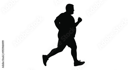 A man is running captured in a dramatic black silhouette