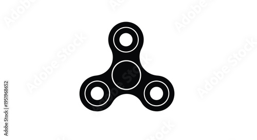 Black fidget spinner design on a white background a striking silhouette