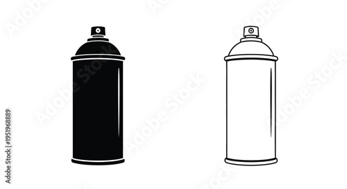 Two spray paint cans one dark and one light in silhouette