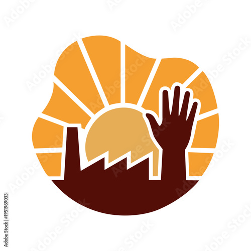 Industrial labor rights vector icon