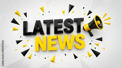 Latest news announcement with megaphone.