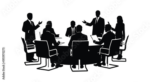 Business meeting with colleagues in a conference room discussing ideas