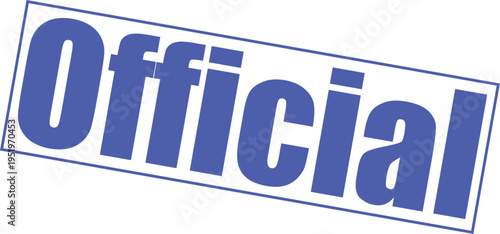 Official Blue stamp on with bold text