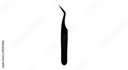 A sleek black tweezer presented in a striking silhouette