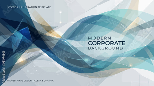 Abstract modern background with layered translucent shapes