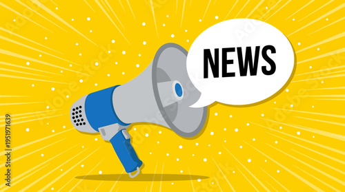 A megaphone with a news announcement.