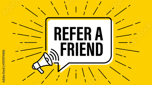 Refer a friend program promotion graphic.
