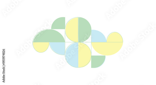 Set of 7 geometric circle icons vector