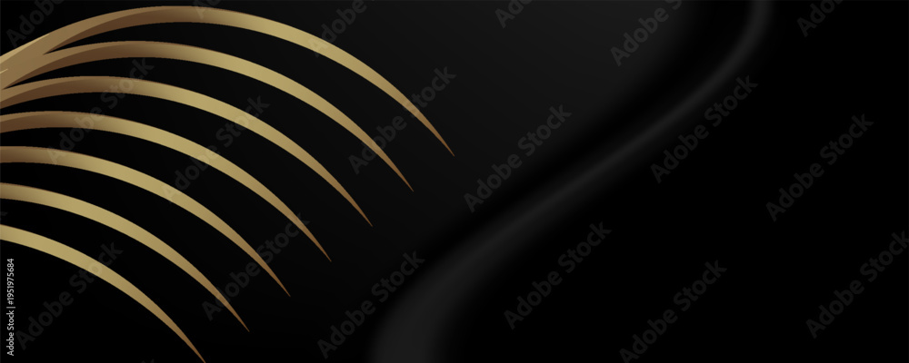 Naklejka premium Abstract modern design black background with luxury golden elements vector illustration.