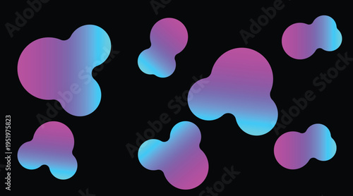 Vibrant purple and blue gradient blobs on a with a modern aesthetic feel