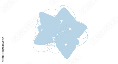 Set of 5 blue star icons vector