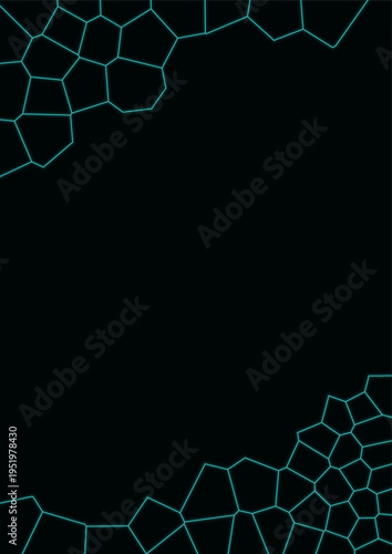 Glowing Neon Cyan Geometric Network Illustration