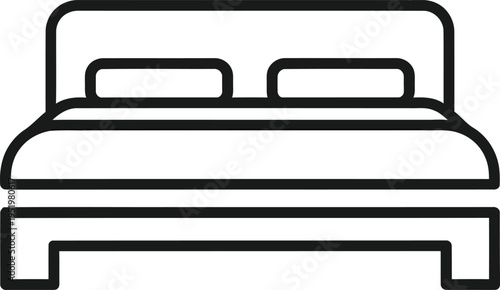 Simple line drawing of a bed with two pillows