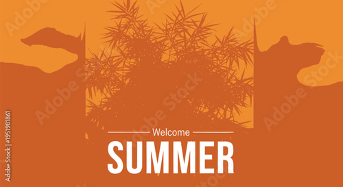 Summer welcome banner vector illustration