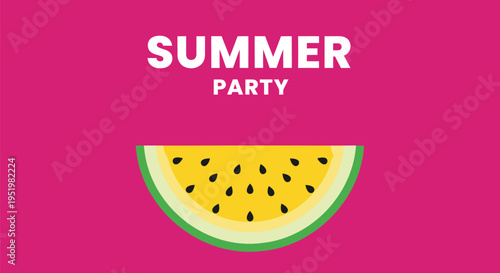 Summer party watermelon slice vector icon