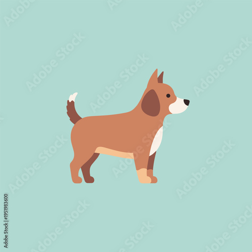 Cute Brown Dog Standing Profile.