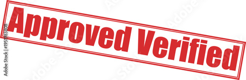 Approved verified stamp in red color