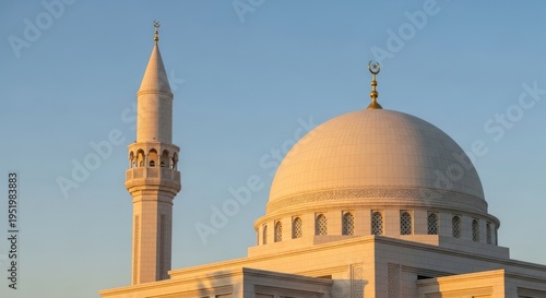 Mosque Dome and Minaret at Sunrise