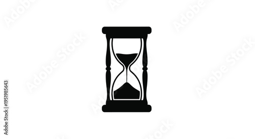 A simple black hourglass depiction strikingly shown as a silhouette