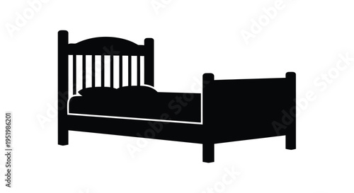 Simple black bed frame illustration a stark graphic silhouette