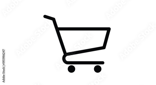 Simple black outline of a shopping cart minimal design silhouette