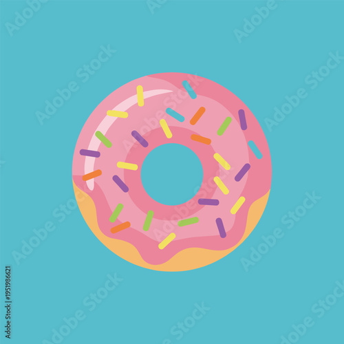 Pink Donut with Colorful Sprinkles.