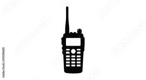 Black silhouette of a two way radio communication device silhouette