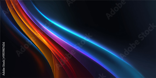 Abstract luminous abstract design with fluid and dynamic lines of vibrant colors, evoking a sense of energy, depth, and movement.  Suitable for a range of creative projects.