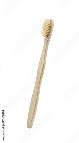 Natural Bamboo Toothbrush Isolated White Background