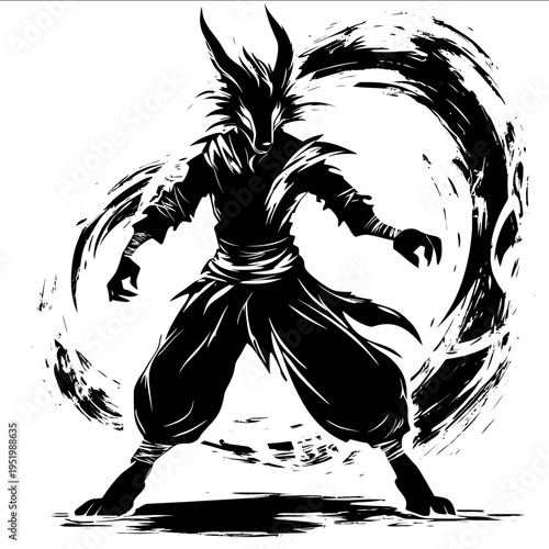 black silhouette angonoka on a white backgrounk vector