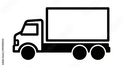 Illustration of a Delivery Truck with Three Axles and Box Body.