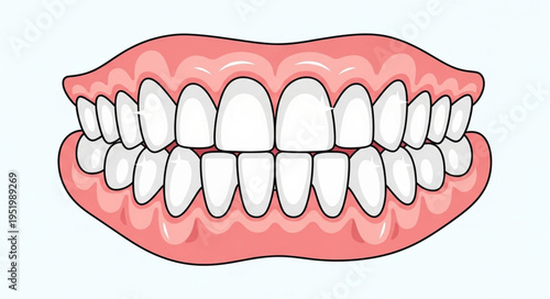 Illustration of Human Teeth and Gums Anatomy.