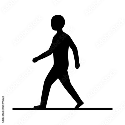 Walking person pedestrian figure human male stroll silhouette vector illustration