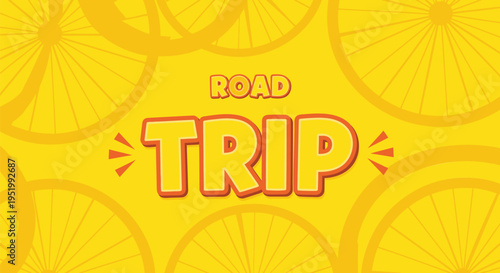 Vector road trip background with yellow lemons