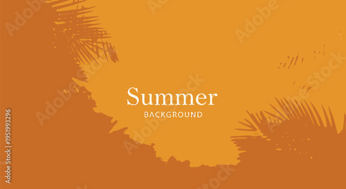 Summer background vector with palm tree leaves