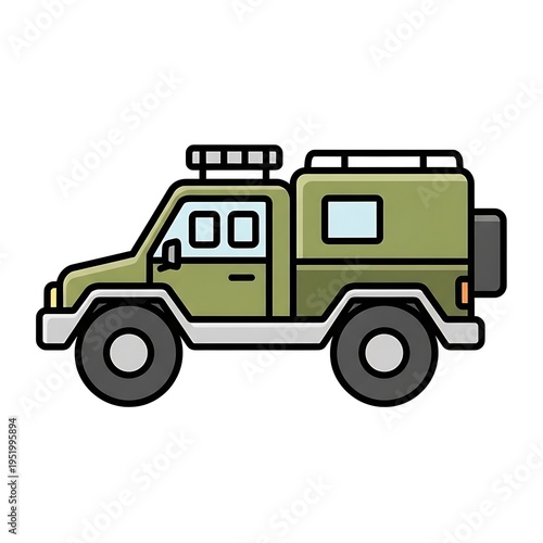 Wallpaper Mural Green cartoon offroad vehicle. Torontodigital.ca