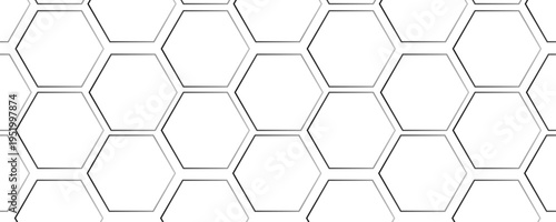 Abstract white hexagon geometric pattern background. Futuristic digital high-technology banner
