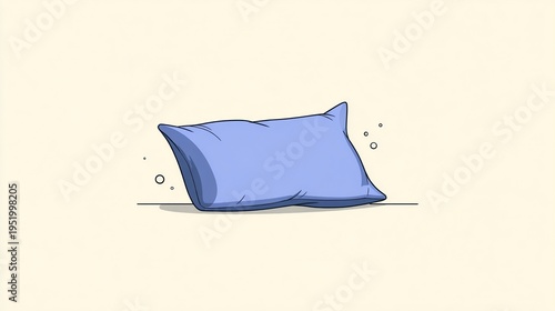 Soft blue pillow in minimal style