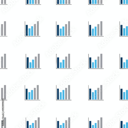 Repeating pattern of bar charts with varying height and color