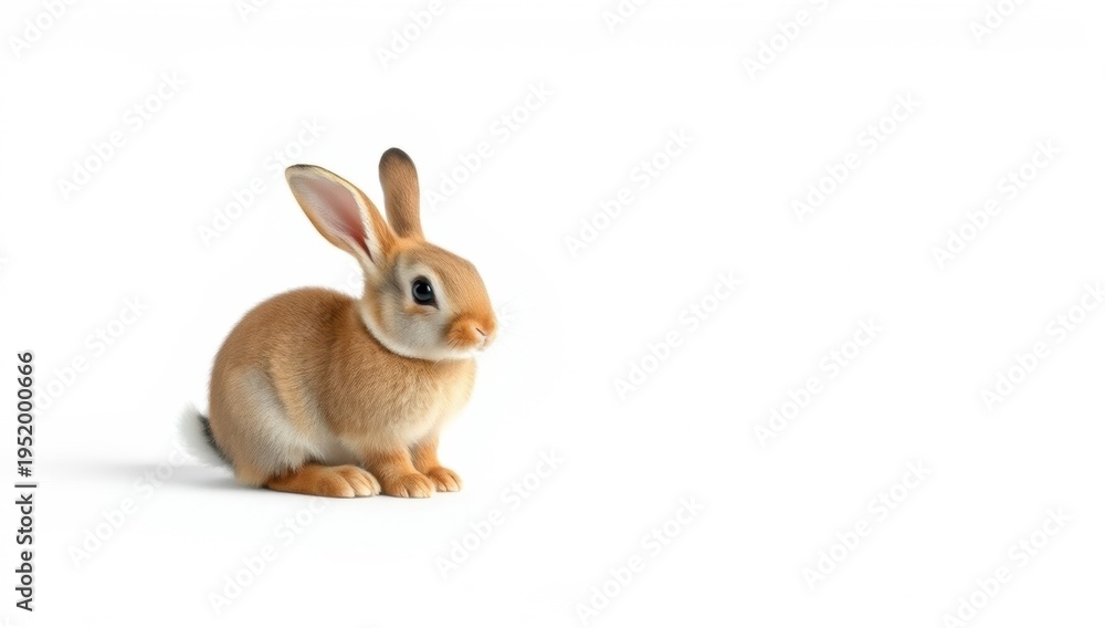 Fototapeta premium Easter bunny banner with clean composition and copy space